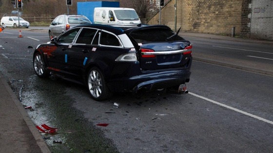 Car damaged in crash
