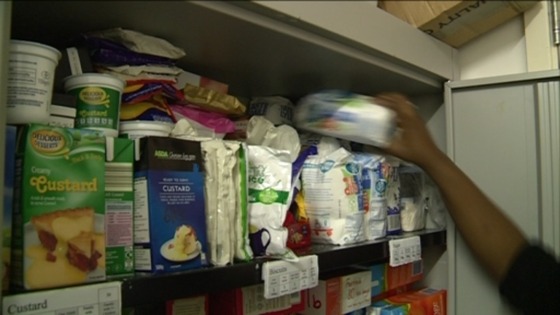 Food bank shelfs