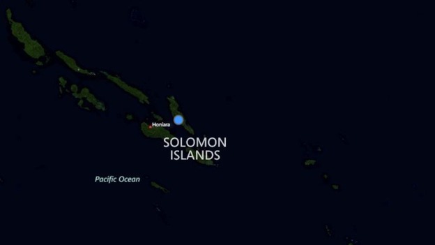 The earthquake struck southeast of the Solomon Islands