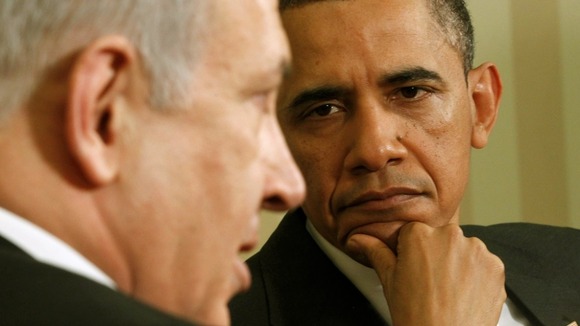 Barack Obama with Benjamin Netanyahu in Washington in 2011