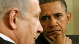 Barack Obama with Benjamin Netanyahu in Washington in 2011