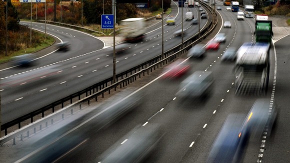 traffic on the M1 motorway