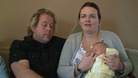 Brett Farrell broke the bathroom door down to help partner Amy give birth