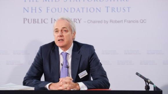Robert Francis QC's reads a statement to the media following the publication of his report on the Mid-Staffordshire NHS
