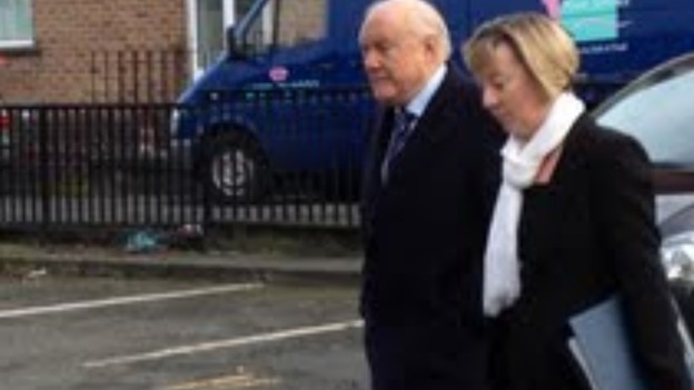 Staurt Hall arriving at Preston Magistrates Court this morning