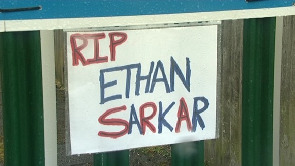 Tribute left by friends at Ethan's school