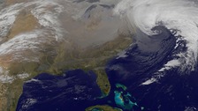 A blizzard is seen over Canada and the northeastern United States 