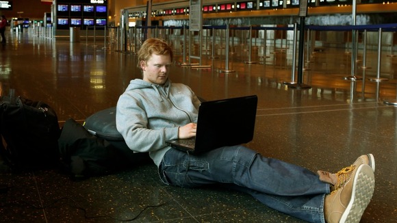 Boston Logan International Airport after flights were cancelled or delayed