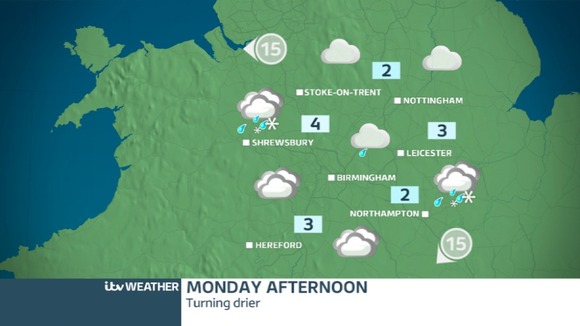 Monday afternoon weather