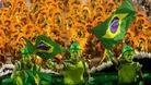 Revellers of Portela samba school dance at the festival.
