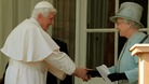 The Queen shakes hands with Pope Benedict XVI at the Palace of Holyroodhouse in Edinburgh in 2010 during his tour of Britain.