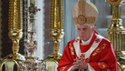 Pope Benedict XVI prays during a mass in London in 2010