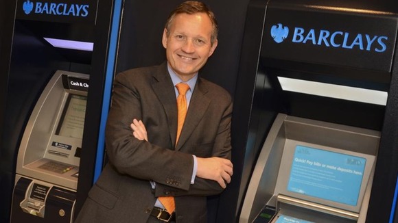 Barclays Chief Executive Antony Jenkins stood by ATMs.