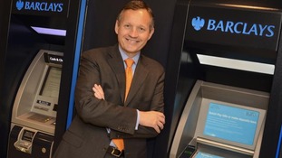 Barclays Chief Executive Antony Jenkins stood by ATMs.