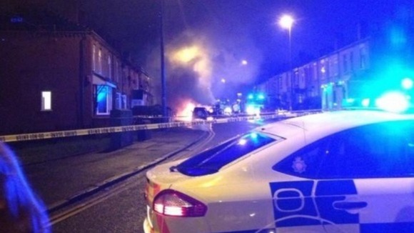 The scene on Leigh Road in Boothstown.