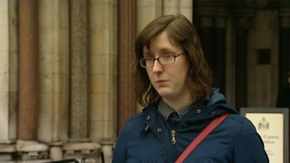 Cait Reilly speaks outside court after winning her Court of Appeal claim