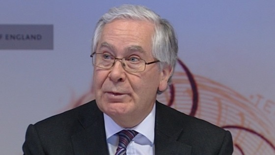 Bank of England Governor Sir Mervyn King