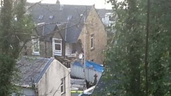 Aftermath of the accident in Fairlie, Scotland
