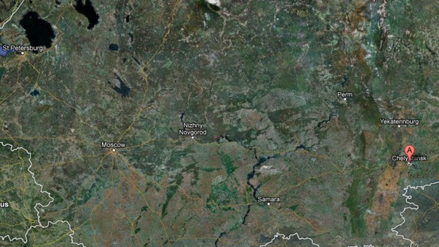 Chelyabinsk is around 1,100 miles east of Moscow