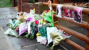 Flowers on pavement