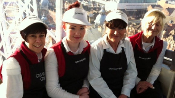 Chip shop girls get a bird's eye view of Leeds