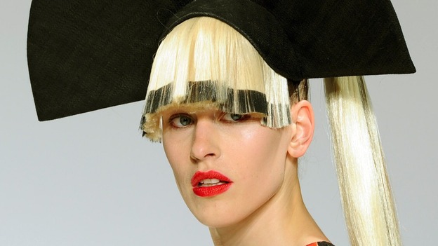 A model wears a design by Belle Sauvage