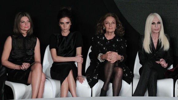 Judges (from left to right) Natalie Massenet, Victoria Beckham, Diane von Furstenberg and Donatella Versace.