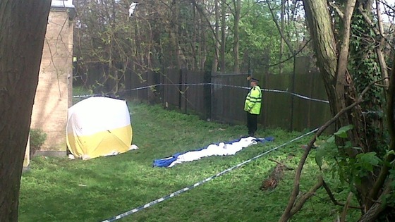 A forensic officer at the scene in Woolwich