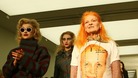 Vivienne Westwood with models on the catwalk during her show at the Saatchi Gallery, London. 