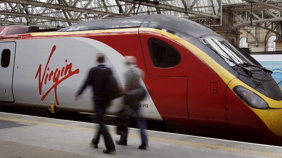 Virgin train at Central Station in Glasgow
