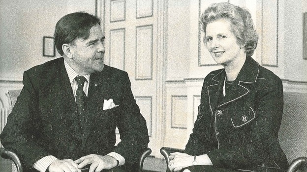 Former North Devon MP Tony Speller meets Margaret Thatcher