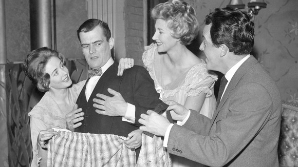 Elspet Gray (l) rehearses in 1960 with Maroy Wilson, Rona Anderson and Brian Rix.
