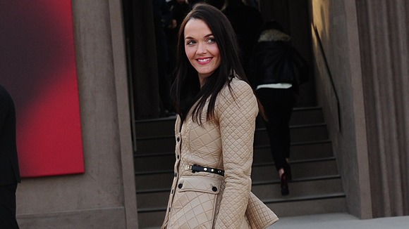 Victoria Pendleton arrives for Burberry show