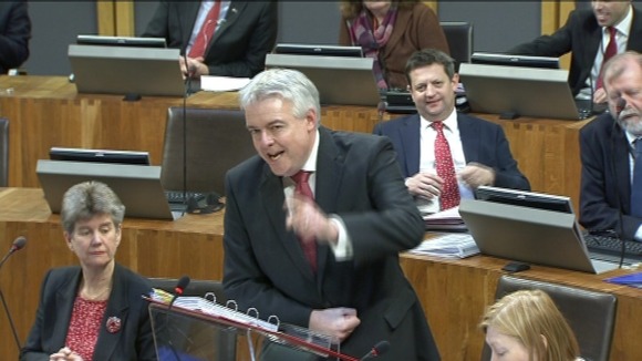 First minister Carwyn Jones showing who's Boss