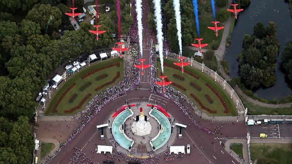 Red Arrows over Buckingham Palace last year