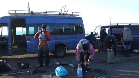 The team setting off yesterday morning