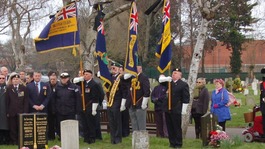 Standard bearers at the funeral of former Royal Marine James McConnell