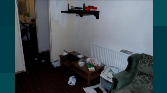 Inside the lounge of the men’s Sparkhill flat