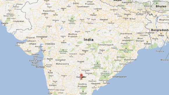 Hyderabad is around 1,500km south of New Delhi