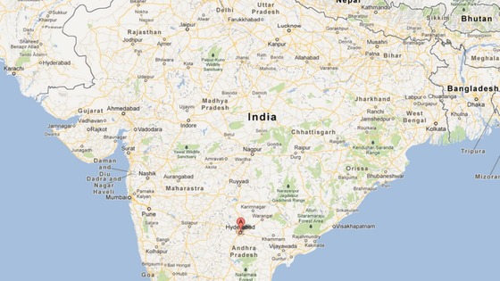 Hyderabad is around 1,500km south of New Delhi
