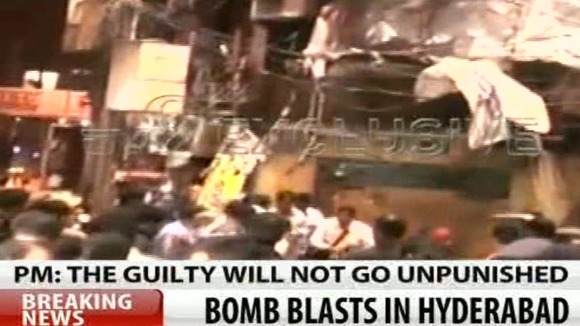 Local TV images appear to show the facades of shops destroyed