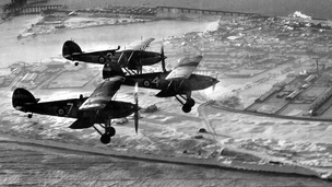 1938: Hawker Furies of No 8 Flying Training School, RAF Montrose fly over the town