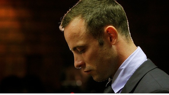 Oscar Pistorius in court in Pretoria today, the fourth day of his bail hearing.
