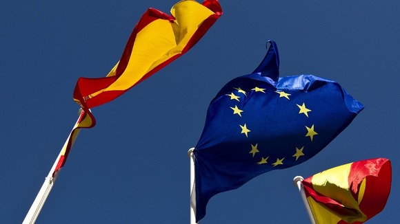 Spanish and European flag