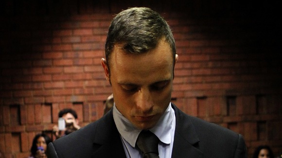 Oscar Pistorius in court today.