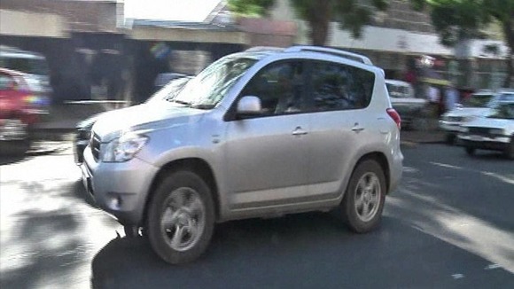This silver car is believed to have carried Pistorius away from court