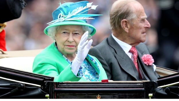 The Queen and Duke of Edinburgh arrive for day five of 2012 Royal Ascot