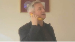 Ant and Dec forced Walsh to pick up a banana and pretend to speak to Dannii Minogue