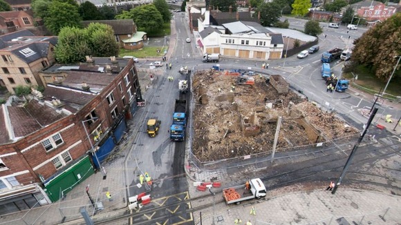 The aftermath of the fire that destroyed the 140-year-old furniture store.