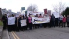 Pupils with banners